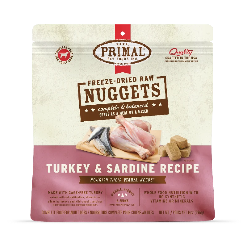 Freeze-Dried Raw Nuggets Dog Food <br> Turkey & Sardine Recipe