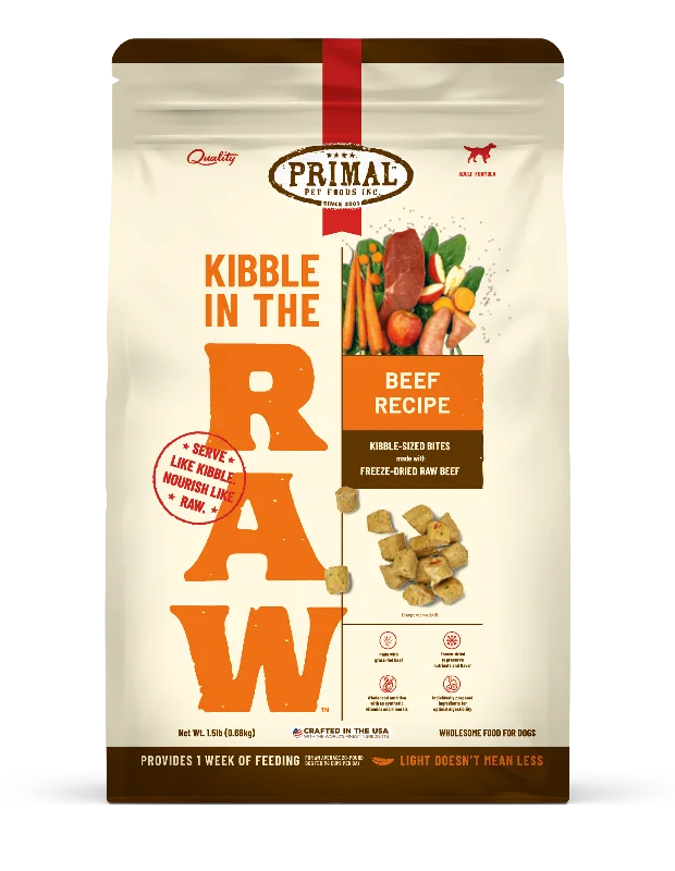 Kibble in the Raw Dog Food <br> Beef Recipe