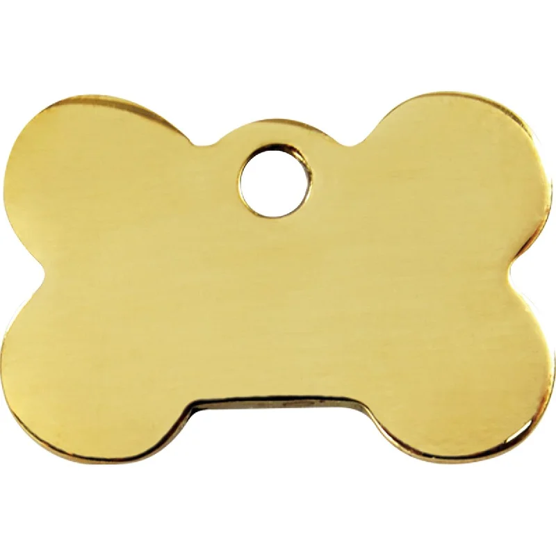 Flat Brass Bone Dog ID Tag