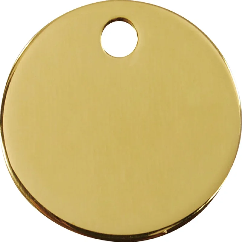 Flat Brass Circle Dog ID Tag