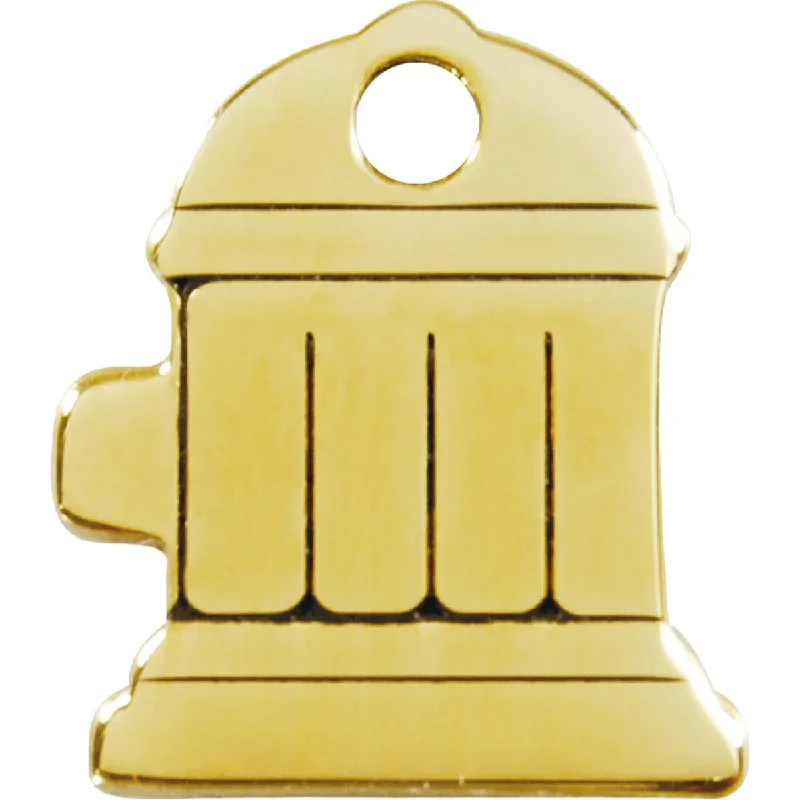 Flat Brass Fire Hydrant Dog ID Tag