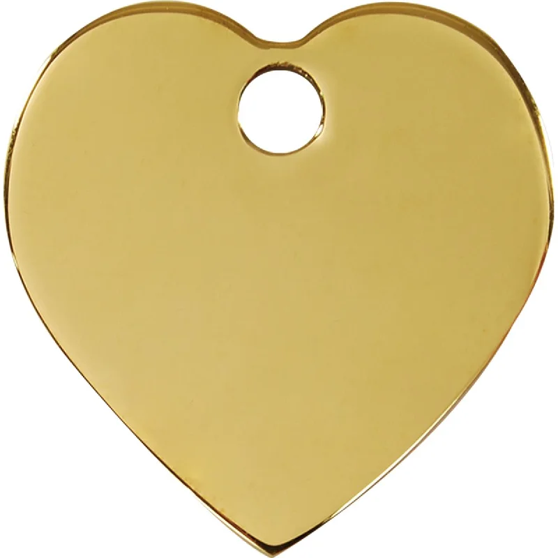 Flat Brass Heart Dog ID Tag