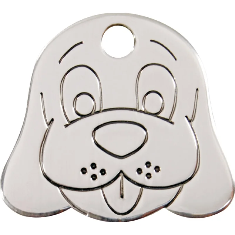 Flat Stainless Steel Dog Face Dog ID Tag