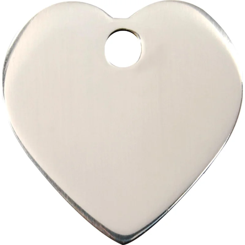 Flat Stainless Steel Heart Dog ID Tag