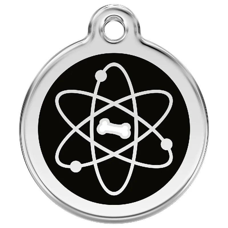 Stainless Steel And Enamel Atom Dog ID Tag