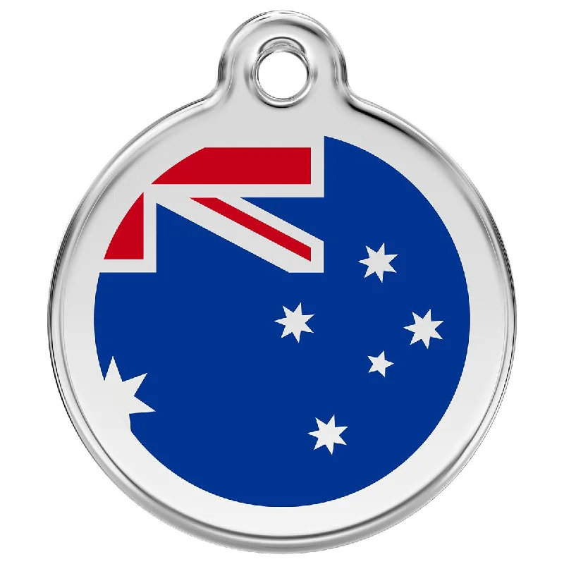 Stainless Steel And Enamel Australian Flag Dog ID Tag